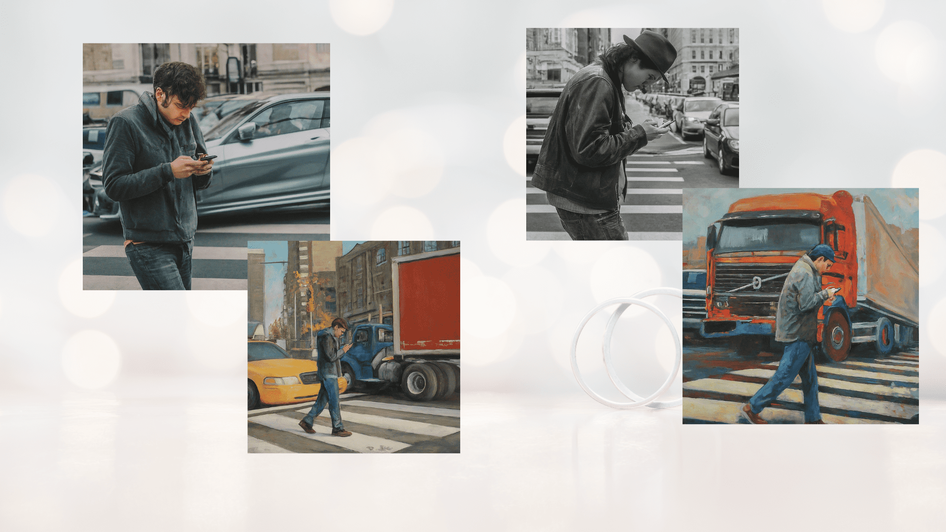 Zoned out Pedestrians with their heads buried in phone