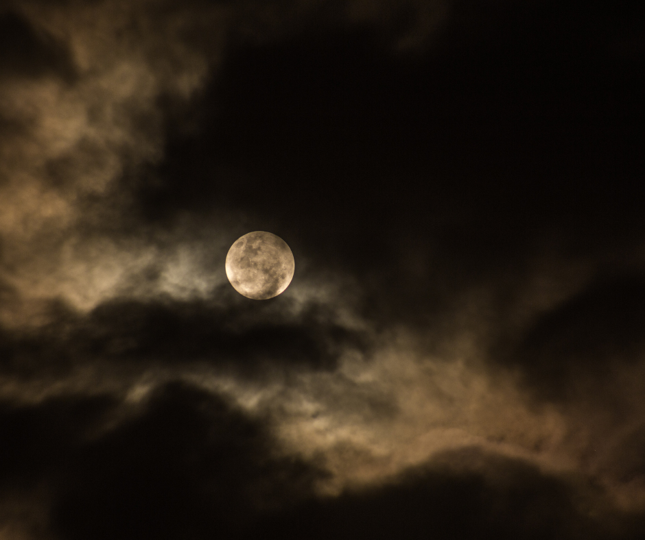 Moon obscured by cloud cover